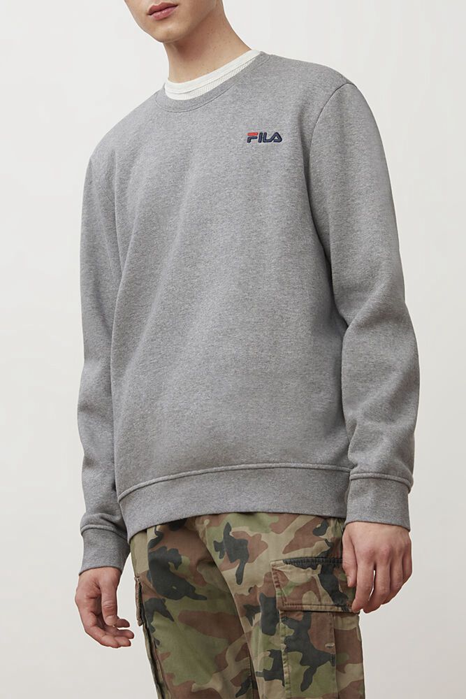 Fila Sweatshirt Mens Grey - Colona - Philippines 8613540-WC